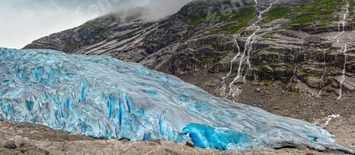 Preview: Summer Overcast Panorama View To Nigardsbreen Glacier, Jostedal, Norway.