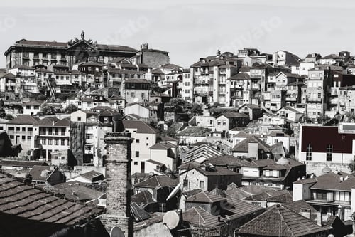 Preview: View Of The Historical Centre Of The City Of Porto With Traditional Portuguese Facades Decorated