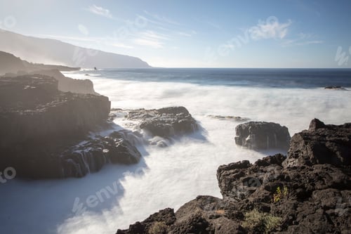 Preview: Wavy Ocean In Las Puntas Coast La Frontera El Hierro Island Canary Islands Spain