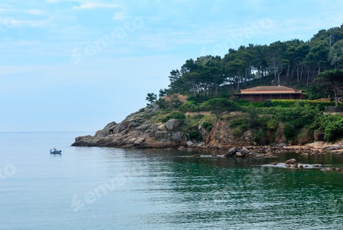 Preview: Summer Morning Sea Coast Landscape Near Palamos, Girona, Costa Brava, Spain.