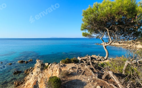 Preview: Aegean Sea Coast Landscape With Aquamarine Water, View Near Mega Portokali Beach (Sithonia