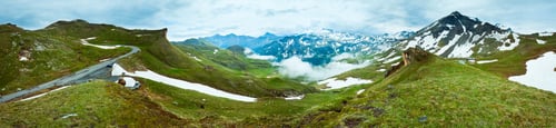Preview: Summer Alps Mountain (View From Grossglockner High Alpine Road). Four Shots Stitch Image.