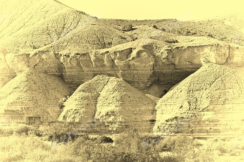 Preview: Rocky Hills Of The Negev Desert In Israel, Vintage Style Toned Picture