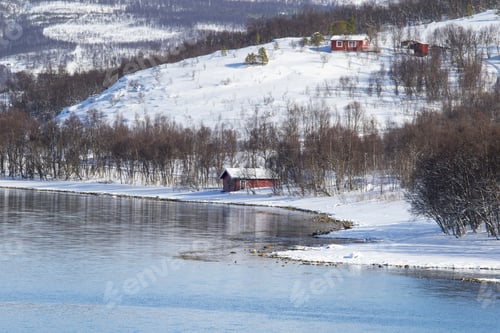 Preview: Winter Landscape Of The Norwegain Sea Near Tromso North Of Norway
