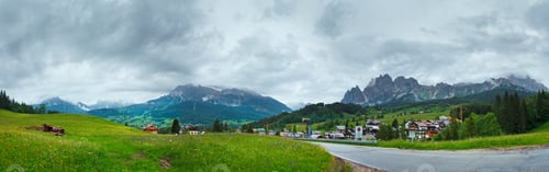 Preview: Summer Italian Dolomites Mountain Village View