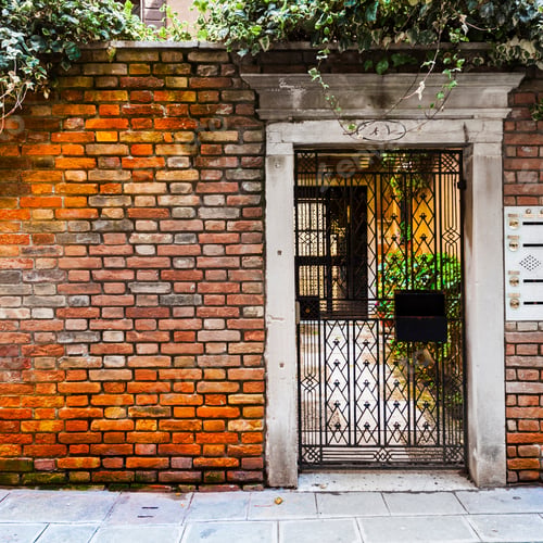 Preview: Openwork Gate Of Old House In Venice. Entrance To The Home In The Medieval Italian Town.