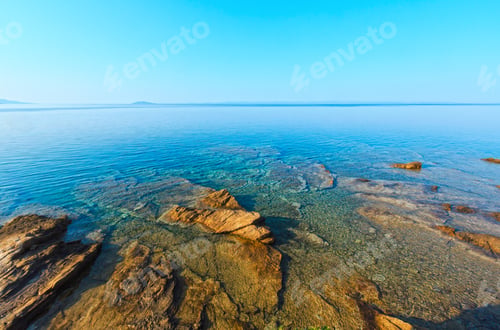 Preview: Morning Aegean Sea Rocky Coast View (Nikiti, Sithonia, Halkidiki, Greece).
