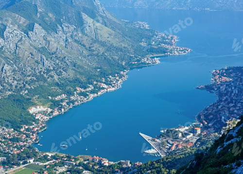 Preview: Kotor Town Summer Morning View From Up (Boka Kotorska Bay, Montenegro)
