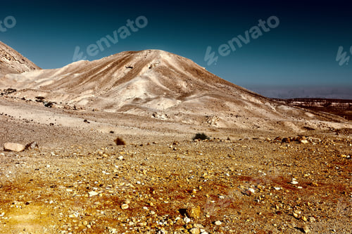 Preview: Judean Desert On The West Bank Of The Jordan River, Retro Image Filtered Style