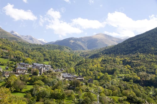 Preview: Erill-La-Vall Lookout Panorama In The Boi Valley, Lleida Province, Catalonia, Spain