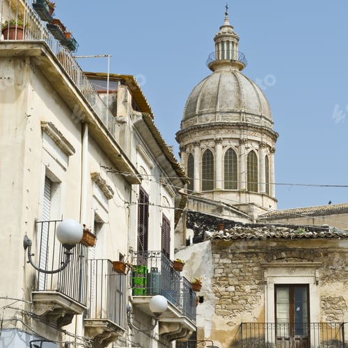 Preview: View To Historic Center City Of Ragusa In Sicily