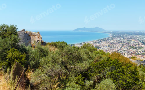Preview: Summer Tyrrhenian Sea Coast Top View From Temple Of Jupiter Anxur (Tempio Di Giove Anxur)