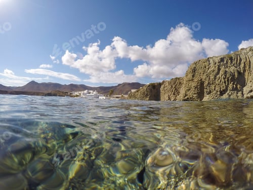 Preview: Underwater Mediterranean Sea In Cabo De Gata Nijar Nature Reserve Andalusia Spain. La Isleta Del