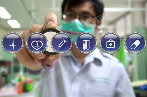 Preview: Medicine Doctor Working With Modern Computer Interface As Concept