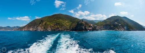 Preview: Beautiful Summer Vernazza View From Excursion Ship. One Of Five Famous Villages Of Cinque Terre