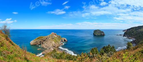 Preview: Doniene Gaztelugatxeko Hermitage On Top Of Gaztelugatxe Island. Bisca Bay (Spain). Dates From The