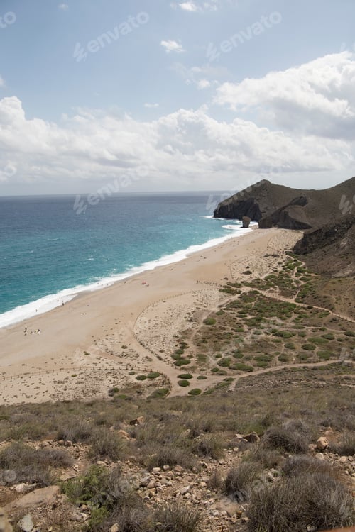 Preview: Playa De Los Muertos Famous Beach In Cabo De Gata Natural Park In Almeria Andalusia Spain