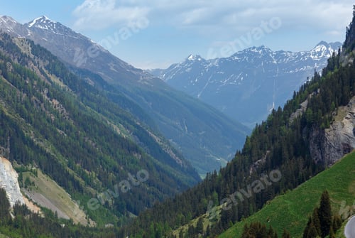 Preview: Summer Mountain View From Kaunertaler Gletscherstrasse (Kaunertal, Austria, Tirol).