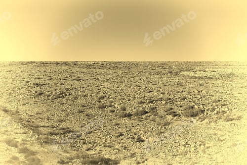 Preview: Stones Of Negev Desert In Israel, Retro Image Filtered Style