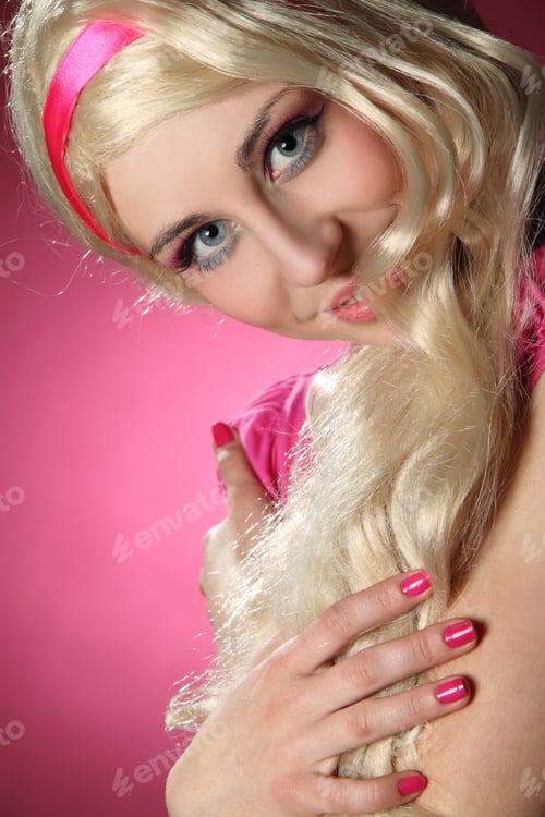 Preview: Malvina Girl Dancing On A Pink Background