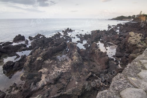 Preview: Coast Of Traditional Azores Village In Terceira Sao Mateus Da Calheta Azores Islands Portugal.