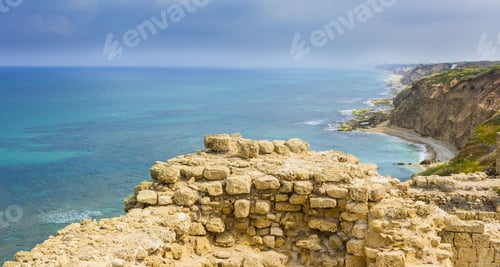 Preview: Ruins Of The Crusader Fortress Of The City Arsour In Israel. Dunes On The Shore Of The