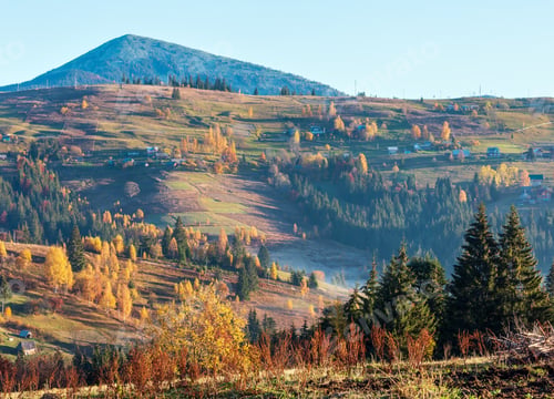 Preview: Morning Carpathian Mountains And Village Hamlets On Slopes (Yablunytsia Village And Pass