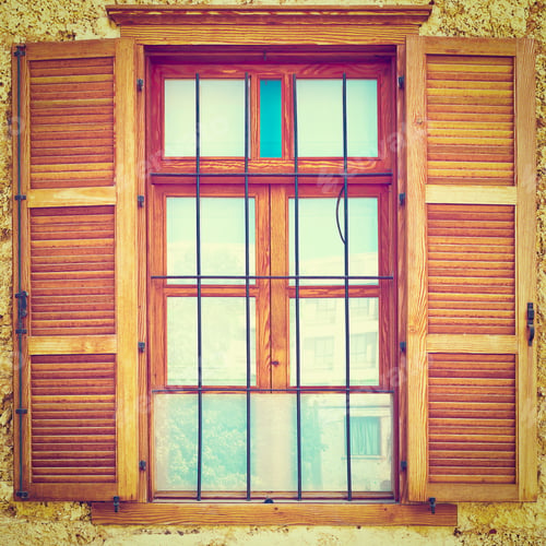 Preview: Window Of Old Building After Reconstruction In Tel Aviv, Instagram Effect