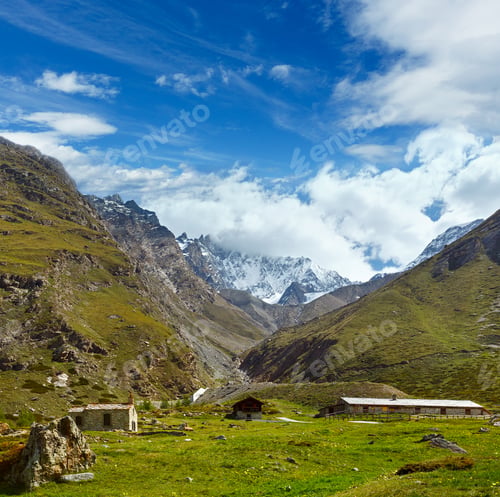 Preview: Summer Alps Mountain View From Plateau, Switzerland, Near Zermatt