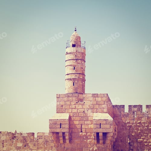 Preview: Tower Of David In The Old City Of Jerusalem, Retro Effect