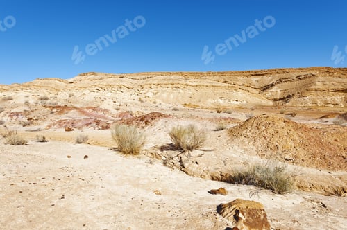 Preview: Rocky Hills Of The Negev Desert In Israel. Breathtaking Landscape Of The Desert Rock Formations In