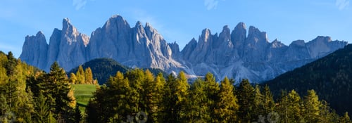 Preview: Autumn Evening Santa Magdalena Famous Italy Dolomites Village Surroundings In Front Of The Geisler