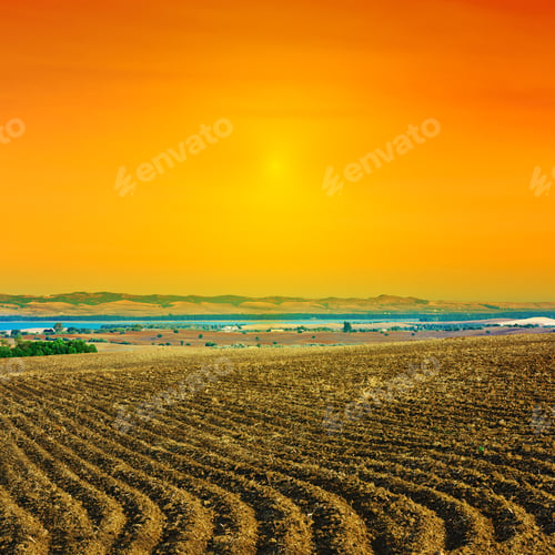 Preview: Plowed Field In Spain, Sunset