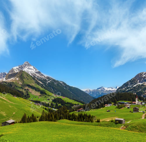 Preview: Summer Alps Mountain View To Biberkopf Mount (Warth, Vorarlberg, Austria).