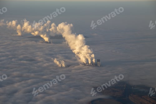 Preview: Chimneys And Clouds From Above In Cologne Germany