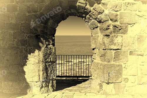 Preview: The City Beach Located Adjacent To The Sea Walls Of Akko In Israel. View On A Fortification Of An