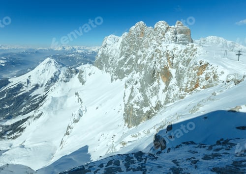 Preview: Winter Hazy View From Dachstein Mountain Massif Top (Austria).