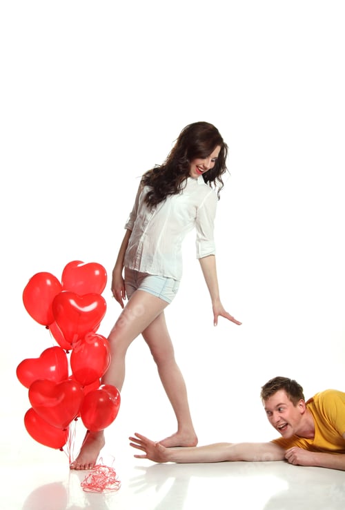 Preview: Lovers With Red Balloons Hearts