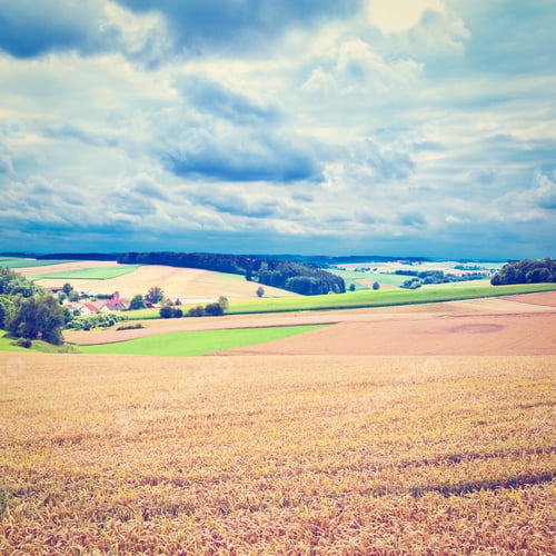 Preview: The Bavarian Village Surrounded By Mown Fields, Instagram Effect