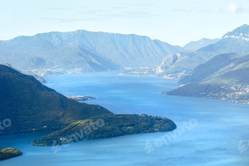 Preview: Alpine Lake Como Summer View From Mountain Top (Italy)