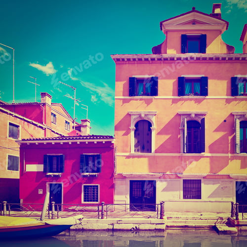 Preview: The Narrow Canal- The Street In Venice, Retro Effect