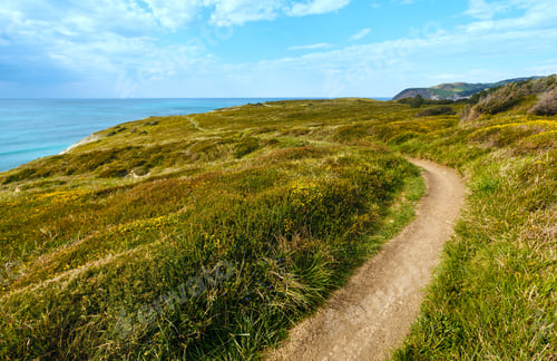 Preview: Summer Ocean Coastline View Near Gorliz Town, Biscay, Basque Country (Spain).