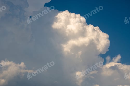Preview: Teruel Spain Blue Sky With Cumulus Cloud Forming Over The Mountains.