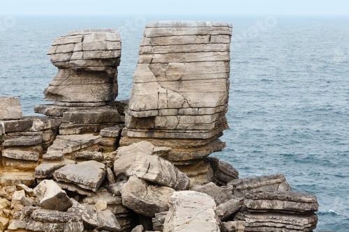 Preview: Summer Atlantic Ocean Rocky Coast Landscape (Peniche, Portugal).