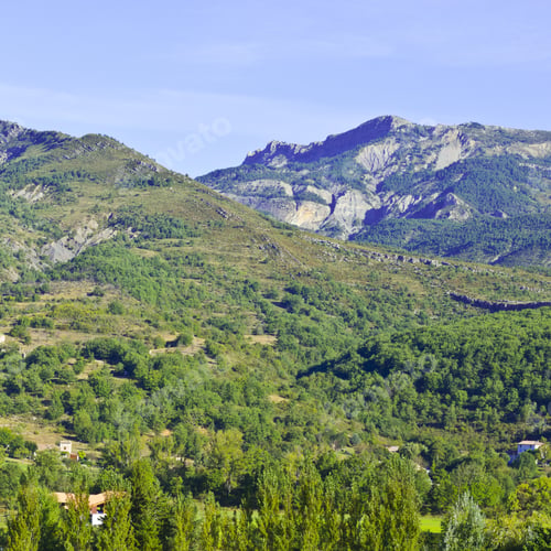 Preview: Alpine Landscape Of Alpes-De-Haute-Provence Department In Southeastern France. Neighborhoods Of A