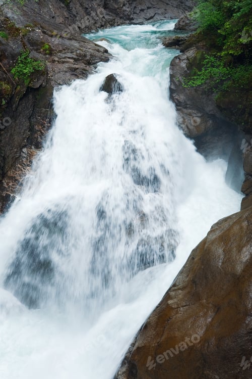 Preview: Alps Beautiful Mountain Waterfall Krimml (Austria, Tirol) Summer View