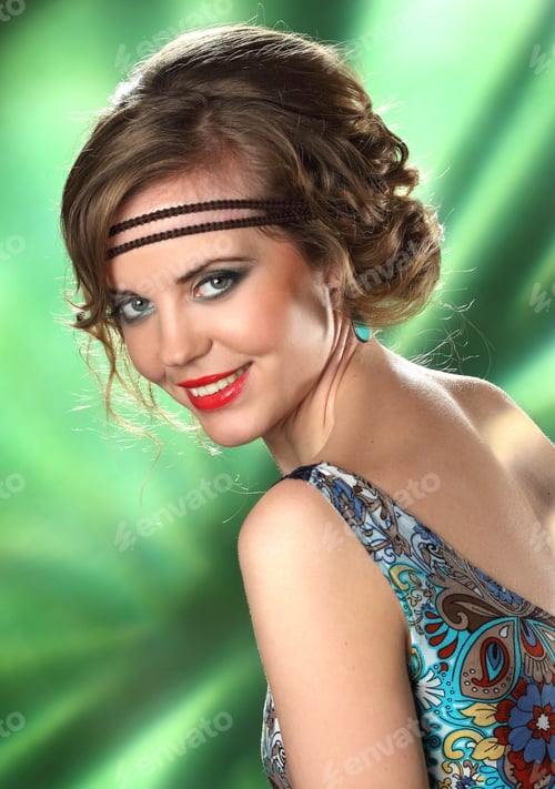 Preview: Beautiful Young Woman. Stylish Hairstyle, Make-Up Art. Vivid Emotions . Gorgeous Long, Wavy Hair