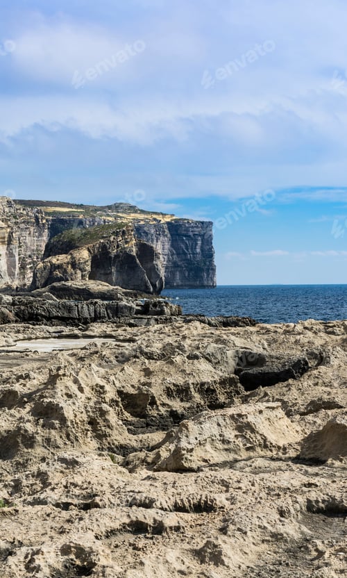 Preview: Gozo Is A Small Island Of The Maltese Archipelago In The Mediterranean Sea. Rugged Coastline