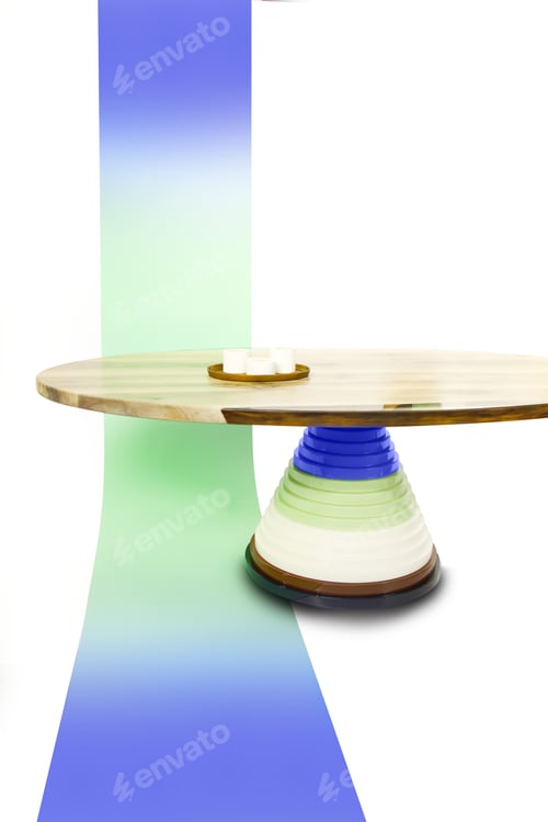 Preview: Modern Wooden Table With Retro Elements From The 80S