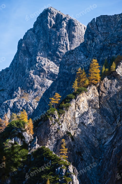 Preview: Autumn Alps Rocky Mountain Tops View From Hiking Path, Kleinarl, Land Salzburg, Austria.